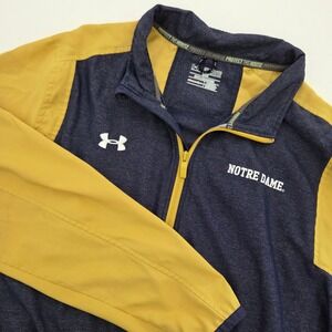 Under Armour Notre Dame Fighting Irish Full Zip Jacket Mens 2XL Navy Gold ND